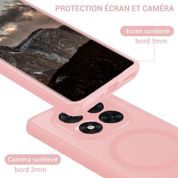 Fodral för Xiaomi Redmi Note 15 5G/4G - med magnetring och kameraskydd - Rosa Ros