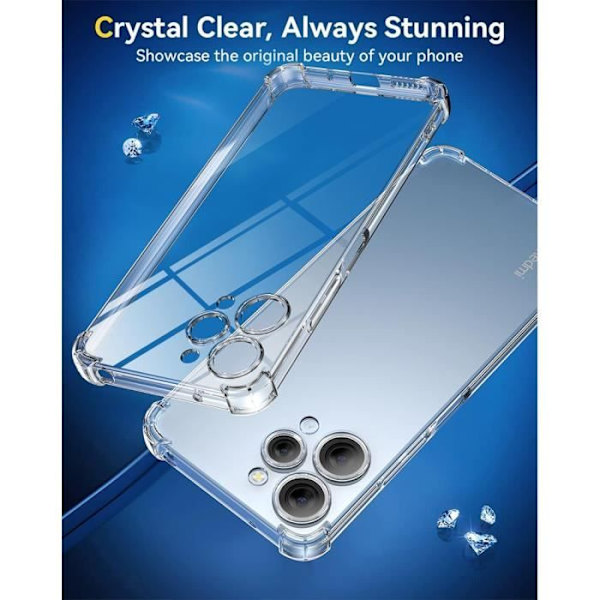 Silikonfodral för Xiaomi Redmi 12 5G-4G - Stötsäker transparenta förstärkta hörn (ej för Redmi Note 12)