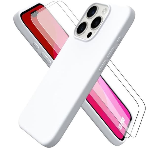 Coque - Silikon - för iPhone 15 Pro - Ultra Slim - Repellerar repor - Stötsäker Vit