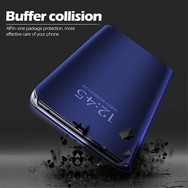 Skyddshölje - E.F.CONNECTION - för iPhone 12 - Blå - Hård - 2 Härdat glas Blå