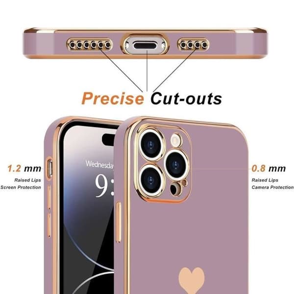 Coque + Verres Trempés - E.F.CONNECTION - för iPhone 14 Pro - Stötsäker - Silikon - Lila Lila