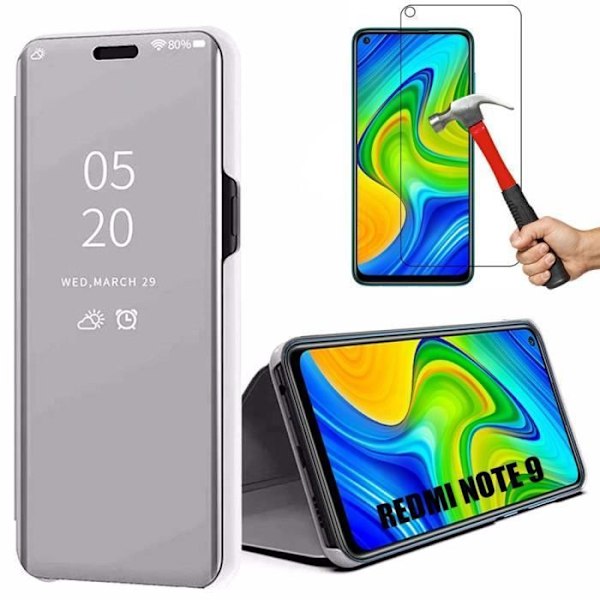Skyddsfodral för Redmi Note 9 - E.F.CONNECTION - Silverspegeleffekt - Solid hårt skal silver