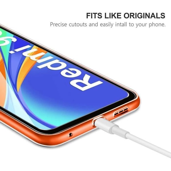 Skal för Redmi 9C - E.F.CONNECTION - Mjuk - Transparent - Förstärkt Skydd - Härdat Glas Transparent