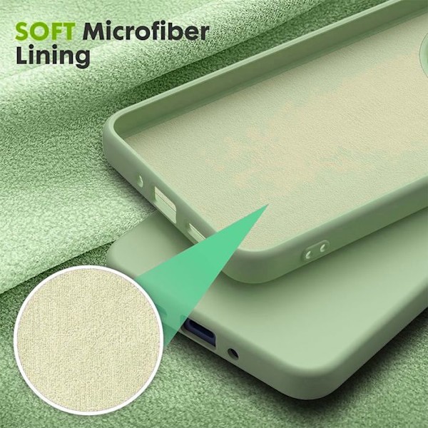 Coque för Xiaomi Redmi Note 14 5G (ej för 4G) Silikon Grön + 2 Härdat Glas - E.F.Connection® Grön