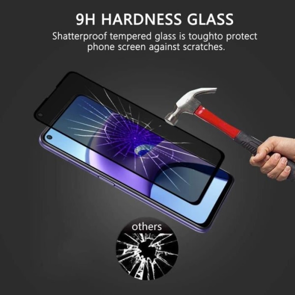 3 Anti-Spy Tempered Glasögon för Xiaomi Redmi Note 9T - E.F. CONNECTION - Stötsäkert skydd Svart