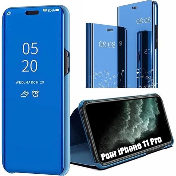 Skyddsskal - E.F.CONNECTION - för iPhone 11 Pro - Spegeleffekt - Blå - Hård Blå
