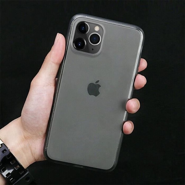 Silicone skal - ICKE SPECIFIERAD MÄRKE - iPhone 12 Mini - Rep-resistent - Stötsäker - Mjuk Halvtransparent grå