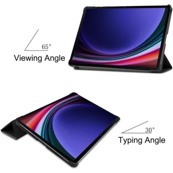 Coque Tablett för Samsung Tab S9+ - E.F.CONNECTION - Etui Housse Svart Antichock Stöd Funktion Svart