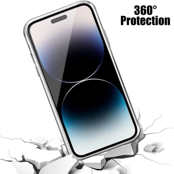 Skal för iPhone 14 Pro Max - Hel skydd - Mjuk silikon - Hård PC - Transparent Transparent