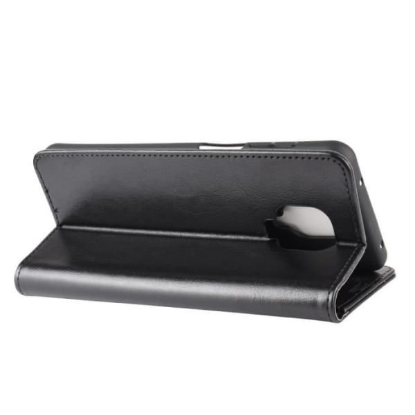 PU-læder etui - Xiaomi - Redmi Note 9S - Stødabsorberende - Magnetisk lukning - Sort Svart