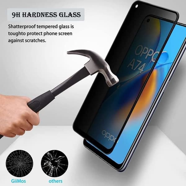 [3 stycken] Antispionhärdat glas för OPPO A53 - A53s stötsäkert skydd Svart