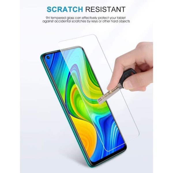 Kompatibel med Redmi Note 9 härdat glas [Easy Alignment Tool] Skärmskydd Redmi Note 9 [High Definition] [9H]