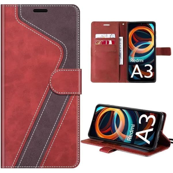 Coque - E.F.CONNECTION - för Xiaomi Redmi A3 - Stötskydd - Magnetiskt lock - Röd Röd
