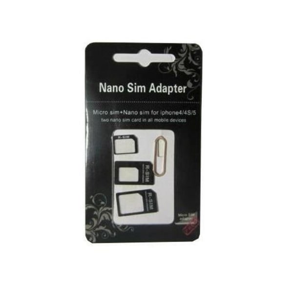 SIM KORT ADAPTERE 3 i 1 NANO SIM / MICRO SIM / STANDARD SIM Universal