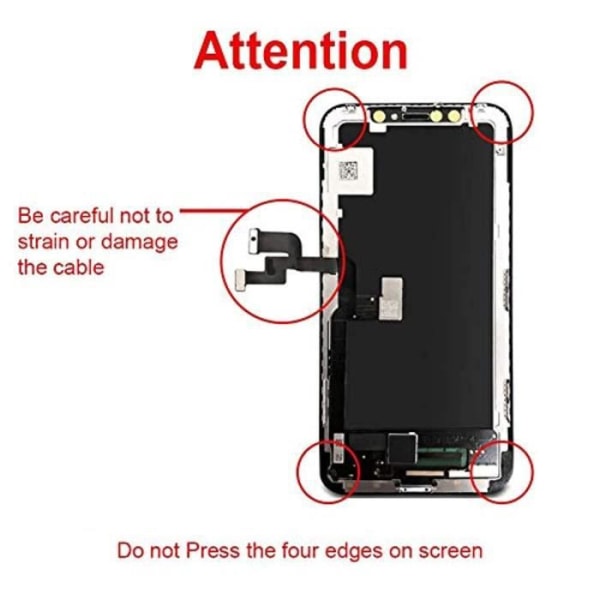 OLED pekskärm för iPhone XS Max 3D Ersättnings pekskärm i glas med komplett reparationsverktygssats (6.5)