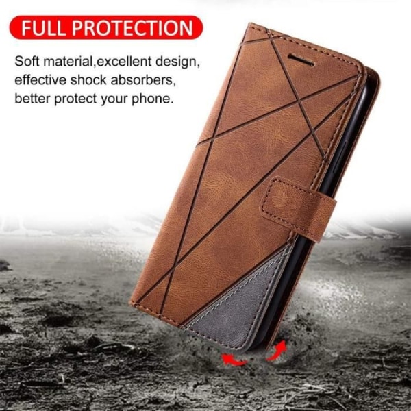 Etui til Xiaomi Redmi 9C - 10A Flip Case Flap Syntetisk Læder Brun kastanj