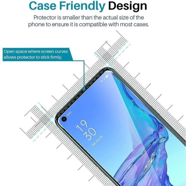 Pakke -3 hærdet glas til OPPO A53S (6,5") sort hærdet glasfilm Sikker beskyttelse Transparent