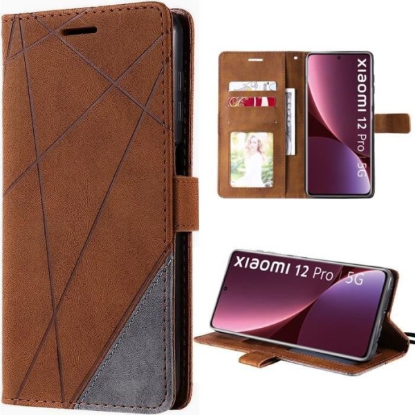 Full Body Case til Xiaomi 12 Pro - PU Læder Flip Case - Brun