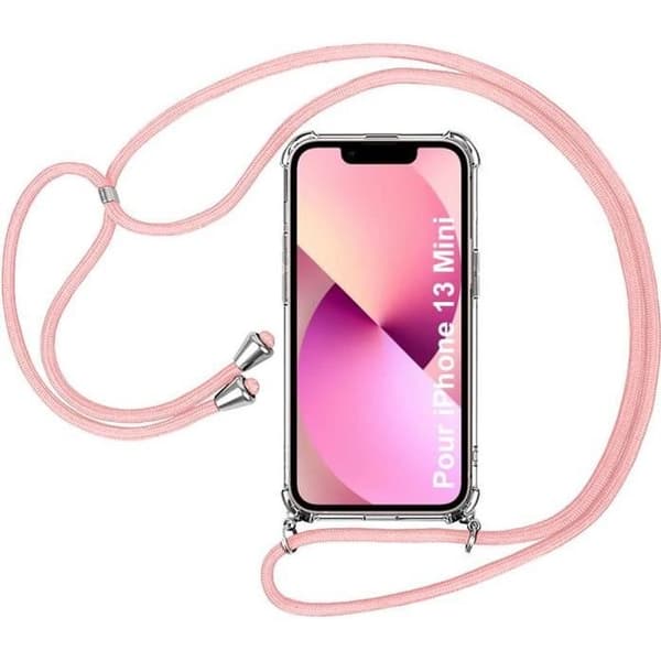 Skyddsskal - E.F.CONNECTION - för iPhone 13 Mini - Mjuk - TPU - Transparent-Rosa Transparent-rosa
