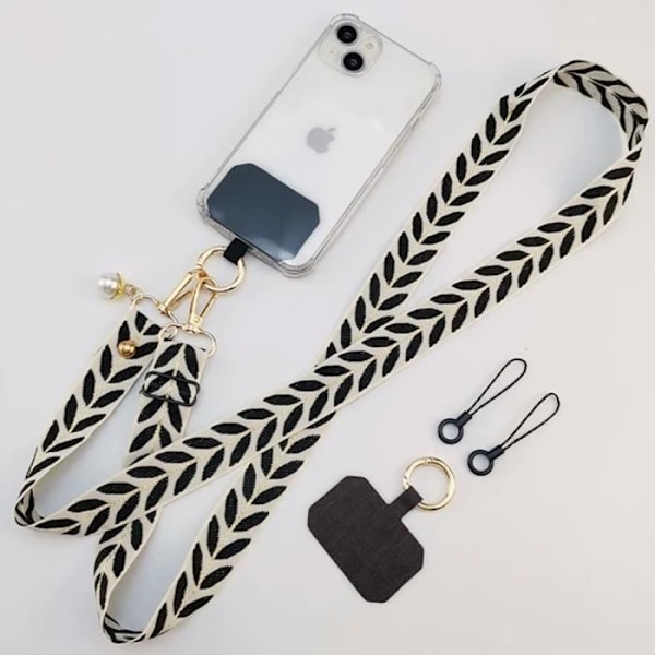 Skyddande skal - iPhone 16 - Mjuk - Silikon - Justerbar axelrem - Elegant Transparent, svart