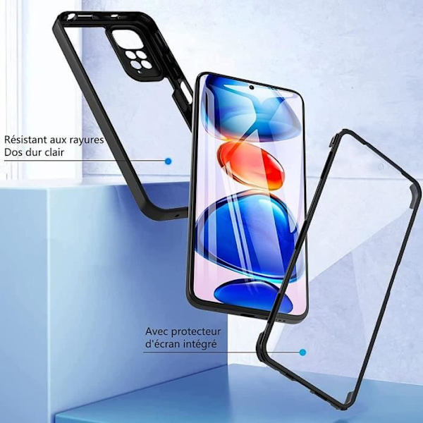 Coque - Redmi - Note 11S - 360 Graders Skydd - Repåtersänd - Hård Transparent