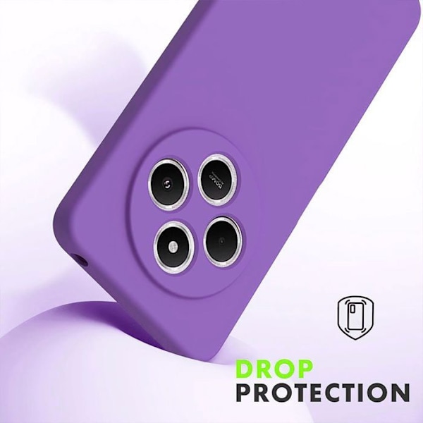 Skal för Xiaomi Redmi 14C, Skydd Silicone Liquid Soft Slim Lila med Snöre Lila