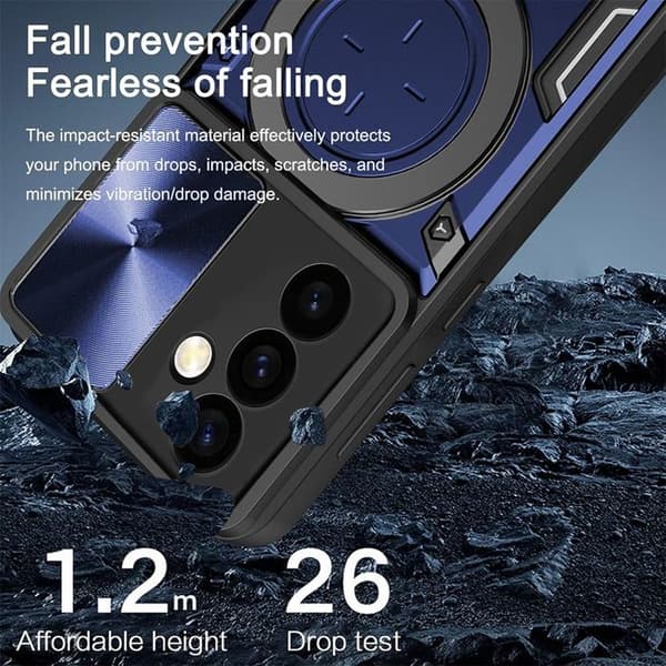 Skyddande skal - E.F.CONNECTION - För Xiaomi Redmi Note 14 4G - Stöttålig - Repfria - 2 Härdade Glas marinblå
