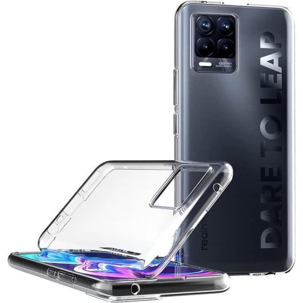 Skyddsfodral - E.F.CONNECTION - realme 8 - Silikon - Transparent - Stötsäker Transparent