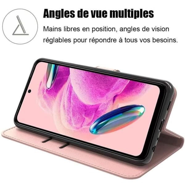 Coque - Xiaomi - Redmi Note 12S - Stöttålig - Kortficka - Justerbar Ställning Rosa