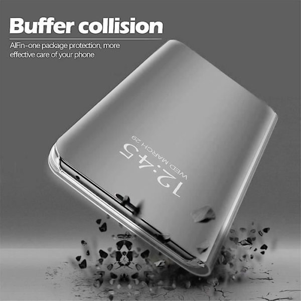 Skyddsfodral - E.F.CONNECTION - för iPhone 12 - Spegeleffekt - Silver - Hel skydd Silver