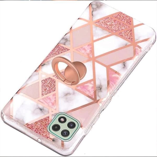 Fodral till Redmi Note 9 Stötsäker rosa färg med stödring Rosa