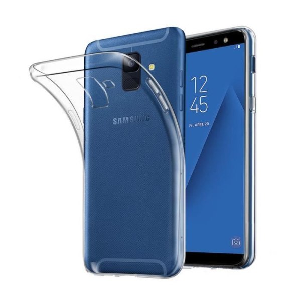 Etui og hærdet glas til Samsung Galaxy A6 2018 beskyttelse Silikone stødsikker anti-ridse Transparent