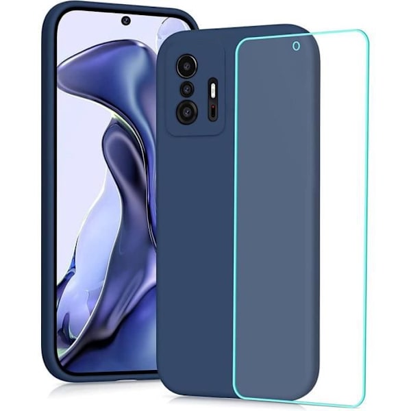 Coque - Xiaomi - 11T Pro - TPU Mjuk - Stötskydd - Mikrofiberfoder marinblå