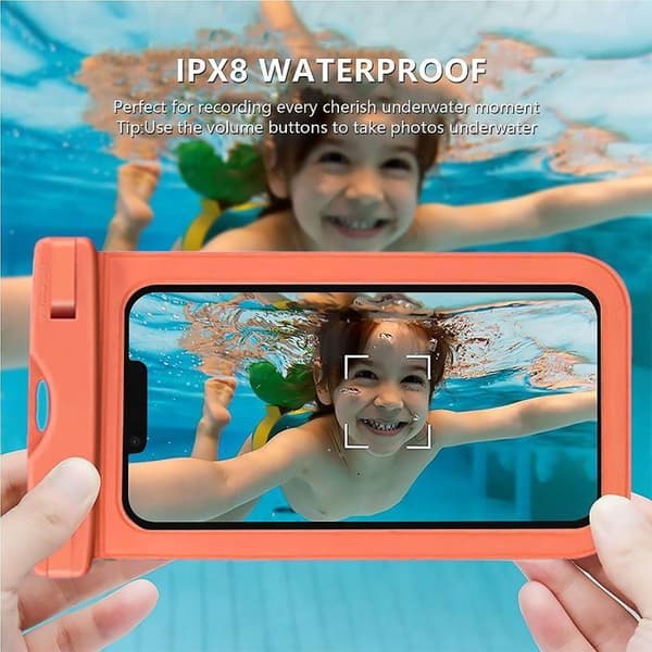 Vattentät Fodral för Redmi Note 15 Pro Plus Note 14 Pro Plus/Note 13 Pro/Note 12 Pro/11/11S/10 - IPX8 med Orange Kant Apelsin