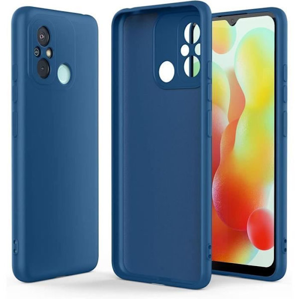 Fodral till Xiaomi Redmi 12C - Redmi 11A - Ultra Slim Flytande Silikonskydd Marinblå