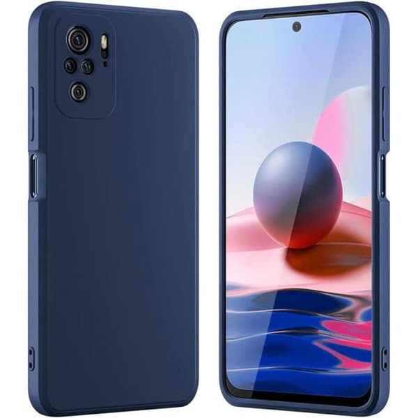 Skyddsskal - E.F.CONNECTION - Redmi Note 10 4G - Mjuk - Silikon - Mörkblå marinblå