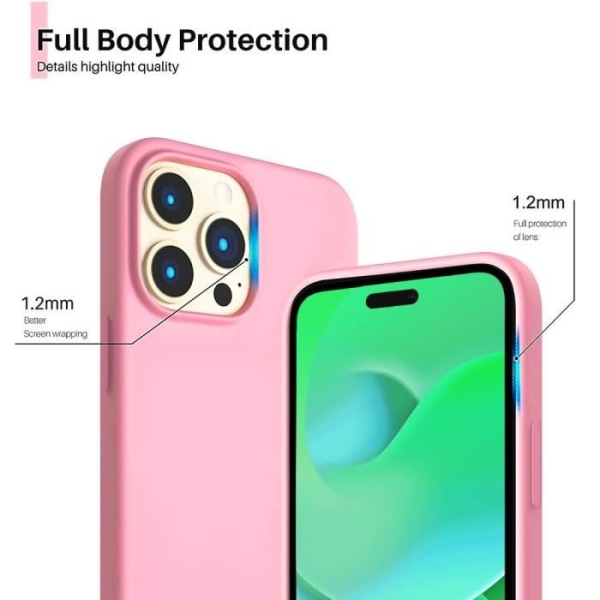 Cover til iPhone 14 Pro Max Pink og 2 skærmbeskytter i hærdet glas Rosa