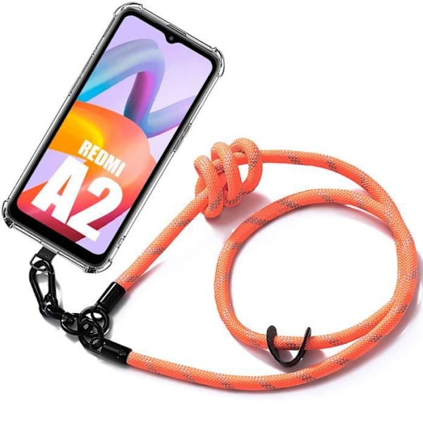 Coque - Xiaomi - Redmi A2 - Transparent - Antichock - Avtagbar Rem Orange Klart, orange
