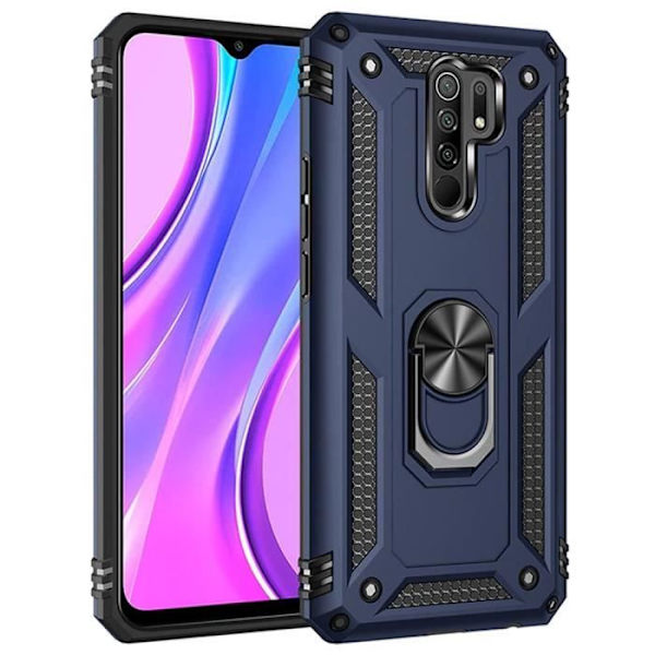 Fodral för Redmi 9 (6,53") med stötsäker stödring Förstärkt kant Silikonförstärkt skydd Blå Blå