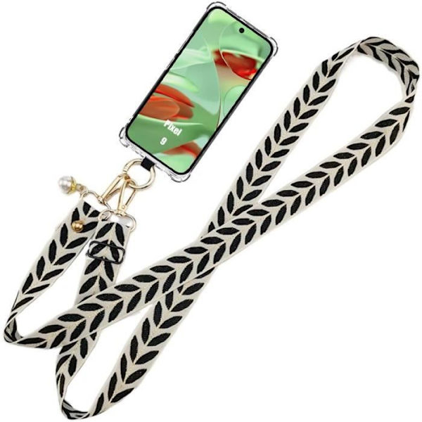 Coque - för Google Pixel 9 - Silikon Antichock - Justerbar Rem - Transparent Transparent