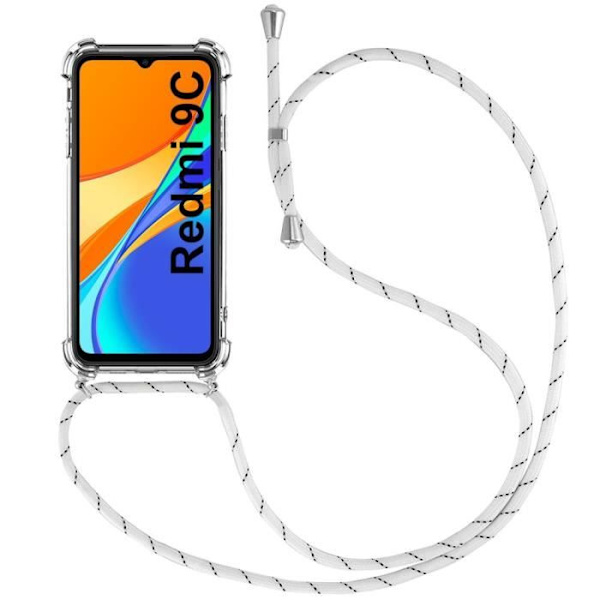 Skyddsfodral för Redmi 9C - E.F.CONNECTION - Mjuk stötsäker gel - Transparent-Vit Transparent-Vit
