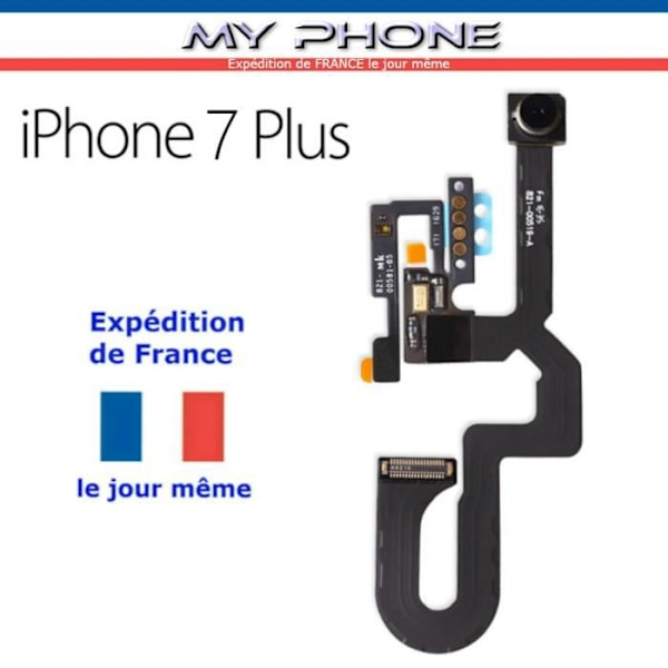 **Främre KAMERA för APPLE IPHONE 7 PLUS + Närhetssensormodul + Kameraljusstyrka Flexkabel framsida Svart