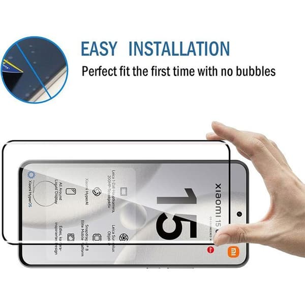 Härdat Glas - Xiaomi - 15 Ultra - 2-pack - Stötresistent Skydd - Svart Kant Transparent