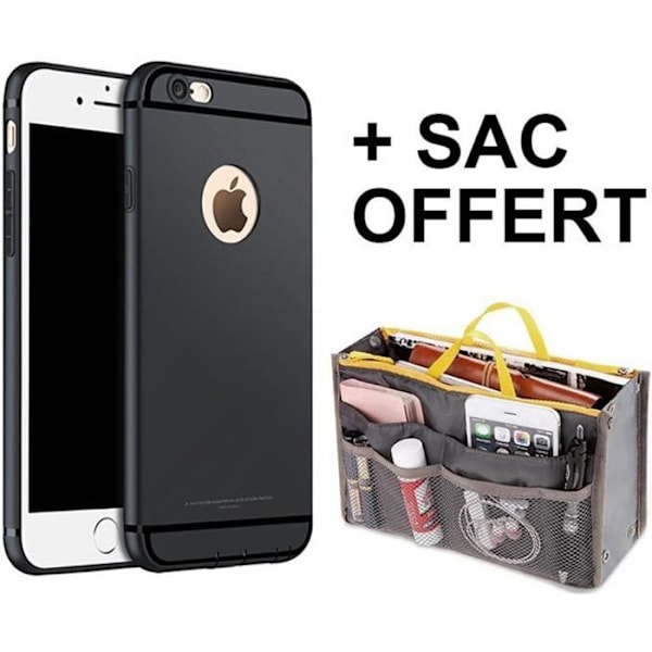 Stötsäker Anti-Scratch Matt Silikon iPhone 7 Fodral - Svart + Gratis väska Svart