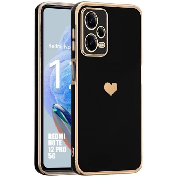Coque - Xiaomi - Redmi Note 12 Pro 5G - Svart - Mönster Hjärta - Stötsäker, Rep-säker Svart