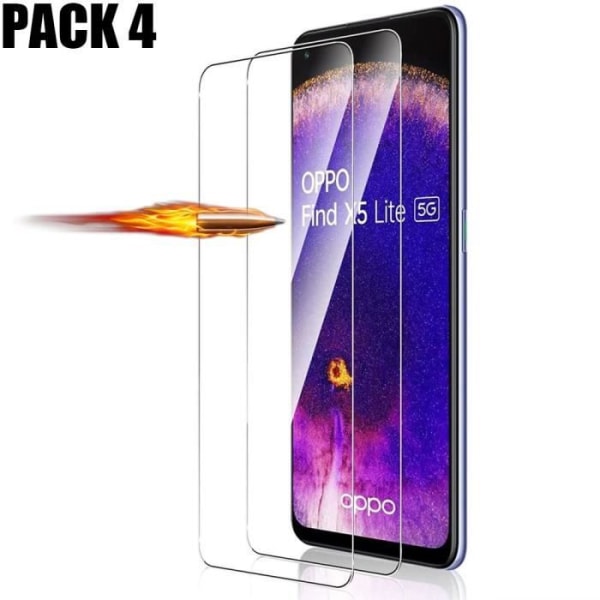 Härdat glas för OPPO Find X5 Lite - Enkel installation Anti-scratch Pack om 4 Transparent