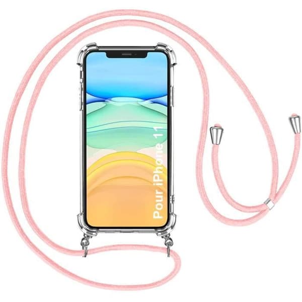 Skyddande Skal - E.F.CONNECTION - för iPhone 11 - Transparent-Rosa - Tun - Stötsäker Transparent-rosa