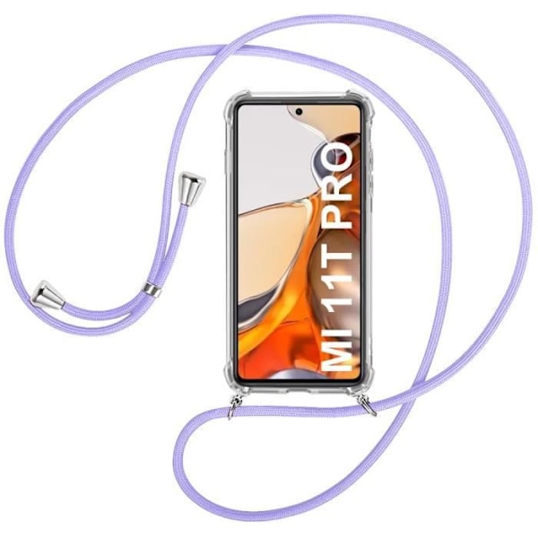 Coque - E.F.Connection - Mi 11T Pro 5G - TPU Mjuk - Rep-säker - Transparent-Lila Transparent-lila