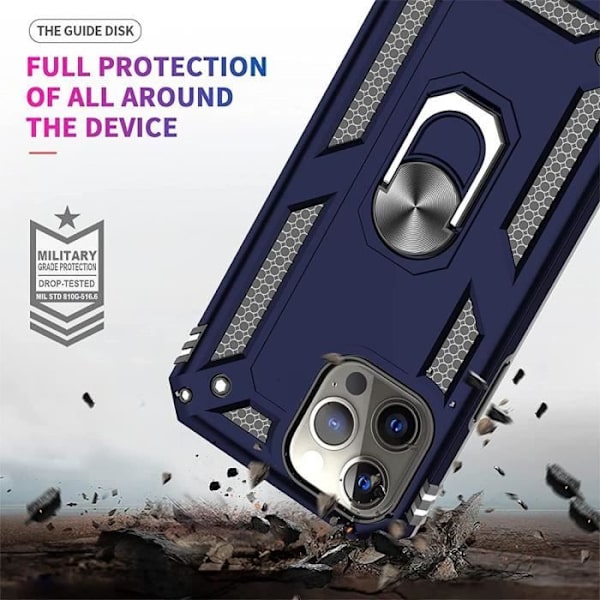 Skyddshölje - E.F.CONNECTION - för iPhone 13 Pro - Hård PC - Mörkblå - Stötsäker marinblå