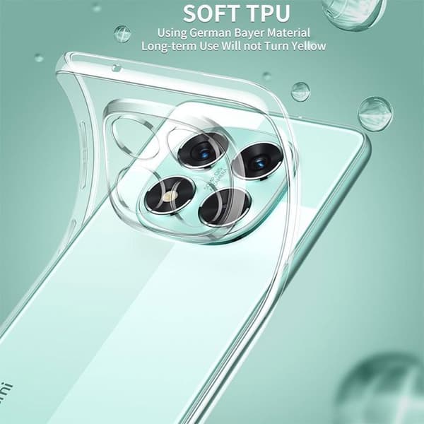Fodral + 2 Nedsänkta Glas för Xiaomi Redmi Note 15 Pro 5G - Transparent Halkfritt Silikon Transparent